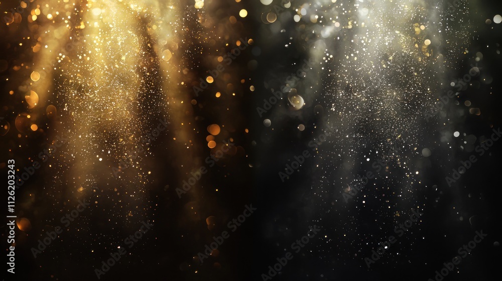 Obraz premium Golden and Silver Sparkle Background: A Luxurious Festive Design