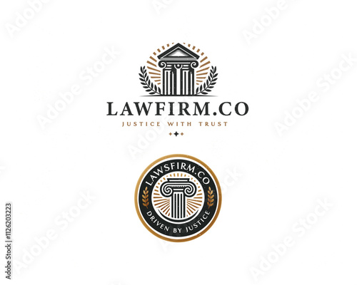 Vintage classic unique Legal and Law Firm logo template logo for justice business 