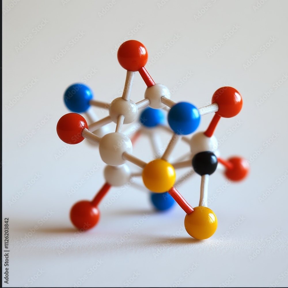 Obraz premium Colorful Molecular Model for Science Education