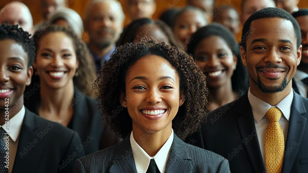 smiling black young woman smiling standing with other diverse people smiling standing together at city street, multicultural culture smiling black young woman smiling standing with other diverse people smiling standing together at city street, multicultural culture