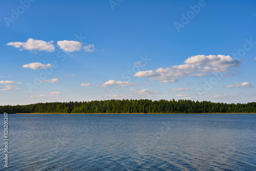 Tranquil scenery of Lake Svyatoe in Mugreevsky village photo