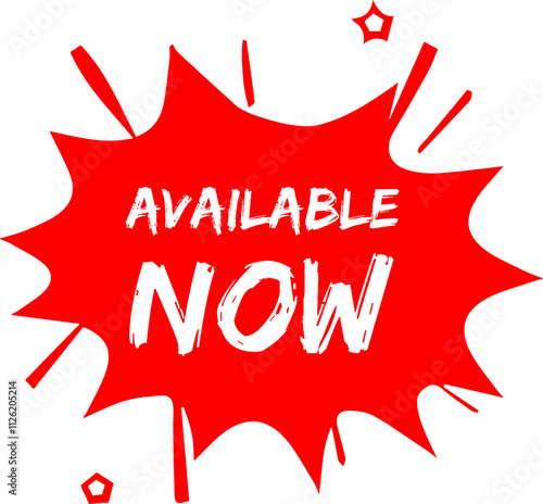 Available now starburst button