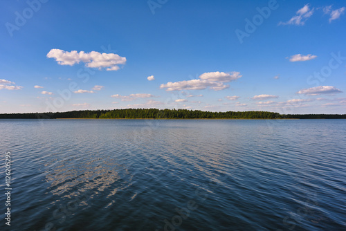 Calm water of Lake Svyatoe in Mugreevsky village photo