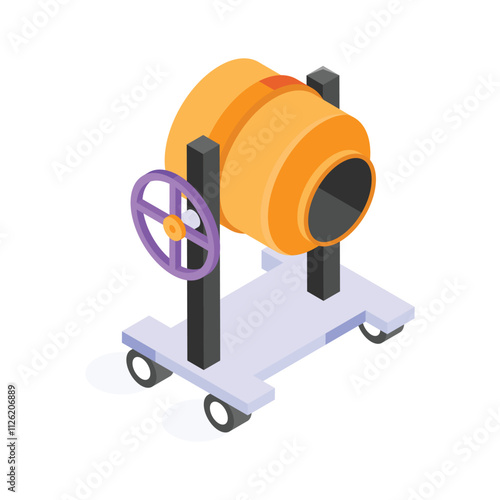 Take a look at this amazing icon of cement mixer in modern style