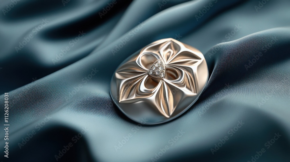 a 3D visualization of an elegant jewelry piece on a velvet surface a 3D visualization of an elegant jewelry piece on a velvet surface