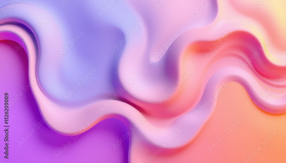 Obraz premium Abstract Pastel Waves Fluid Design Background