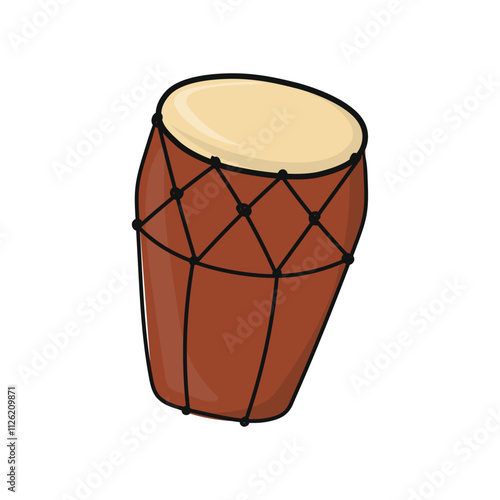 Traditional Indonesian Music Instrument Illustration - Gendang