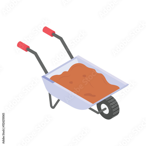 A sturdy wheelbarrow for transporting soil and construction materials