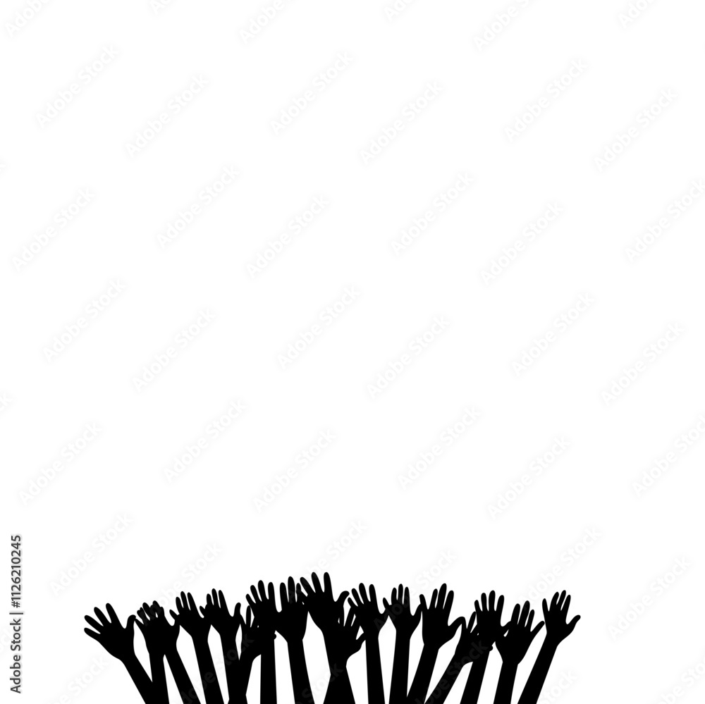 Obraz premium Raised Hand Silhouette