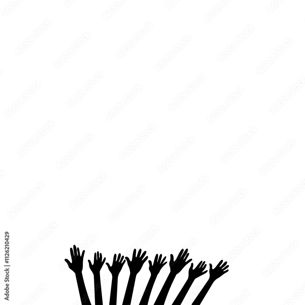 Fototapeta premium Raised Hand Silhouette