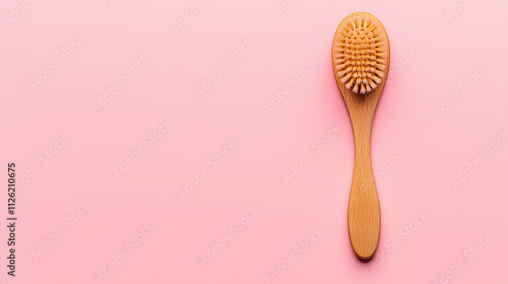Wooden body brush on pink background. (2) Wooden body brush on pink background. (2)