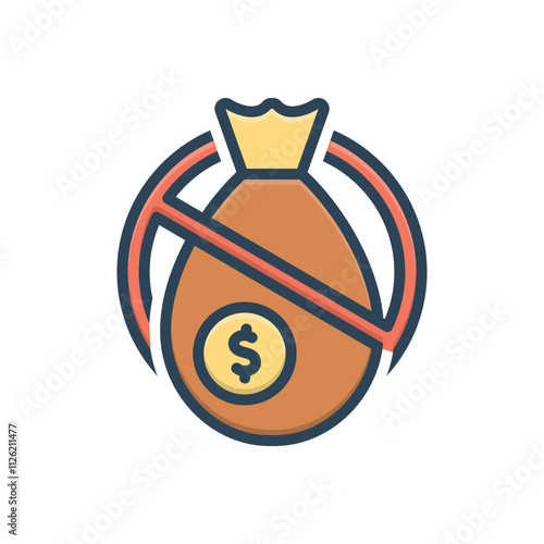 Color illustration icon for illegal