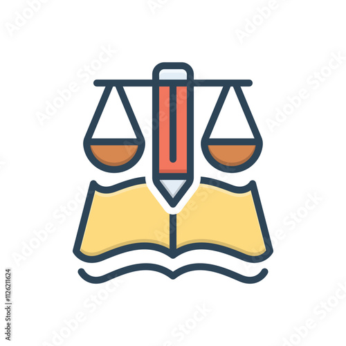 Color illustration icon for justice