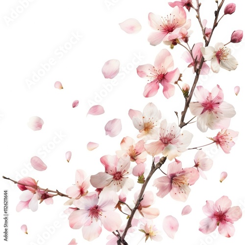 Wallpaper Mural Spring cherry blossom watercolor background with copy space Torontodigital.ca