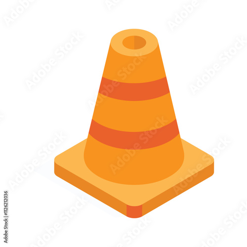 Take your hands on this amazing isometric icon of construction cone