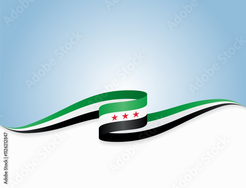 Syrian flag wavy background layout. Vector illustration.