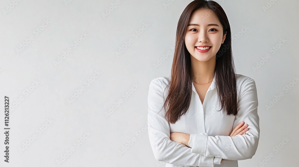 Portrait of a Smiling Young Woman in White Shirt Portrait of a Smiling Young Woman in White Shirt