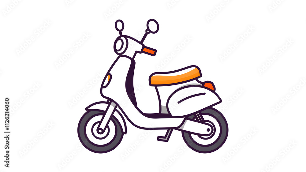Sweet scooter motorcycle illustration icon logo. Generative AI Sweet scooter motorcycle illustration icon logo. Generative AI