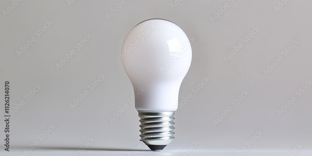 Bright Idea: Classic Light Bulb on Neutral Background Bright Idea: Classic Light Bulb on Neutral Background