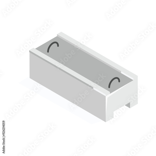 Isometric icon of concrete blocks, used in construction for walls and foundations