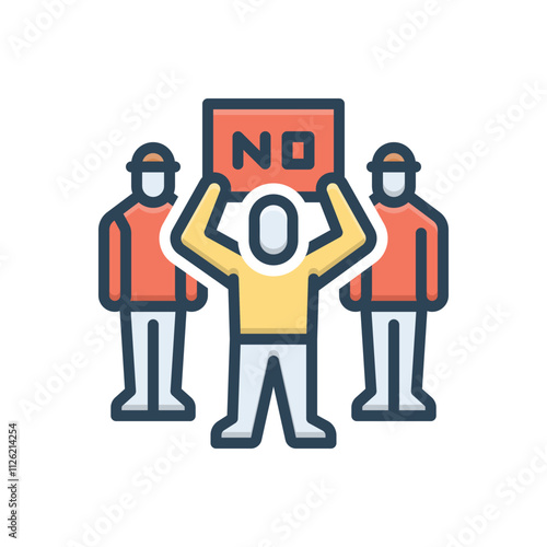 Color illustration icon for resist