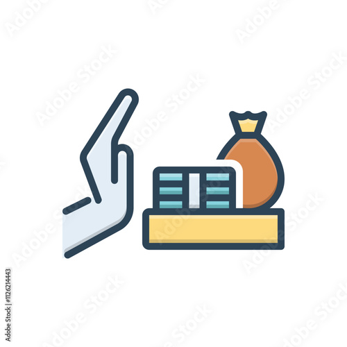 Color illustration icon for refuse