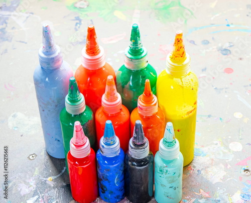 Watercolors in bottles