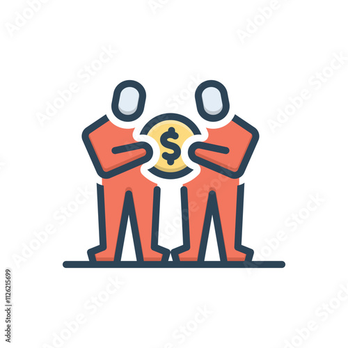 Color illustration icon for bribe
