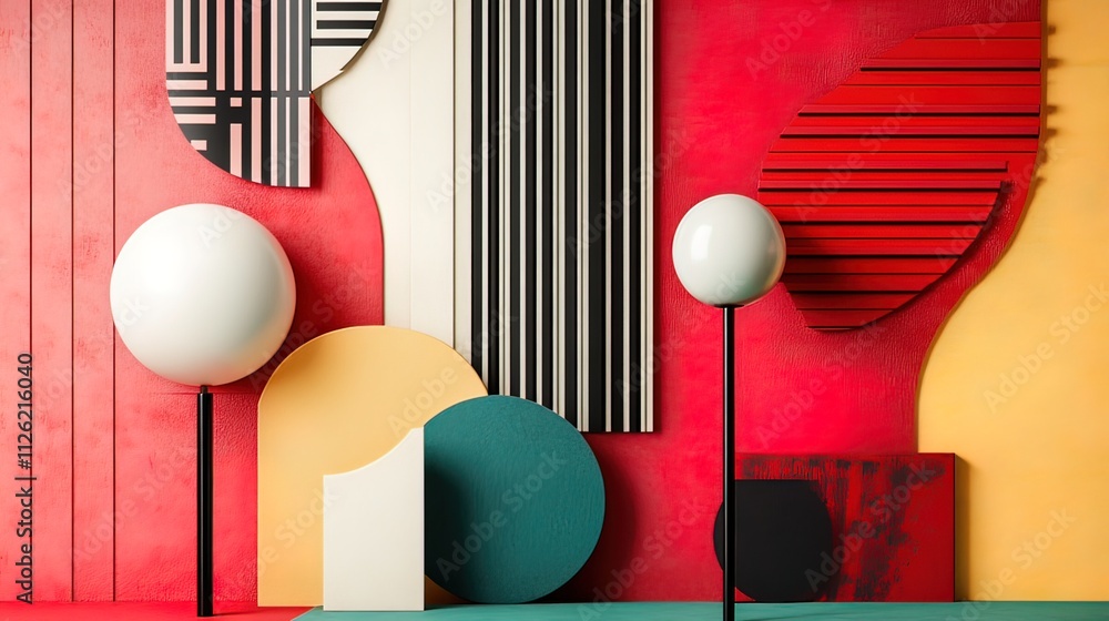 Abstract Composition with Geometric Shapes and Vibrant Colors Abstract Composition with Geometric Shapes and Vibrant Colors