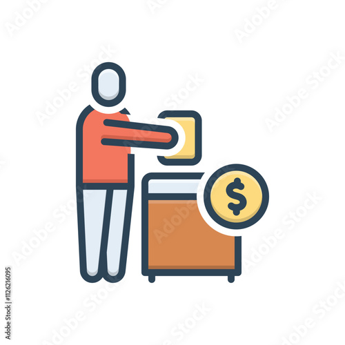 Color illustration icon for buy vote