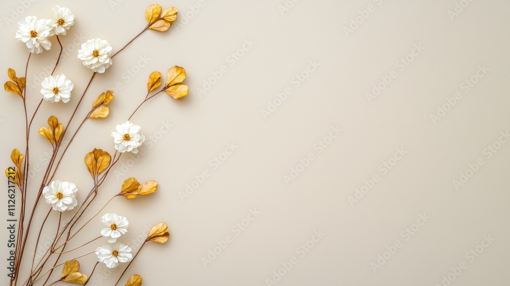 Fototapeta premium Minimalist gold background with a delicate gold frame, creating a sense of elegance and sophistication for invitations or announcements.