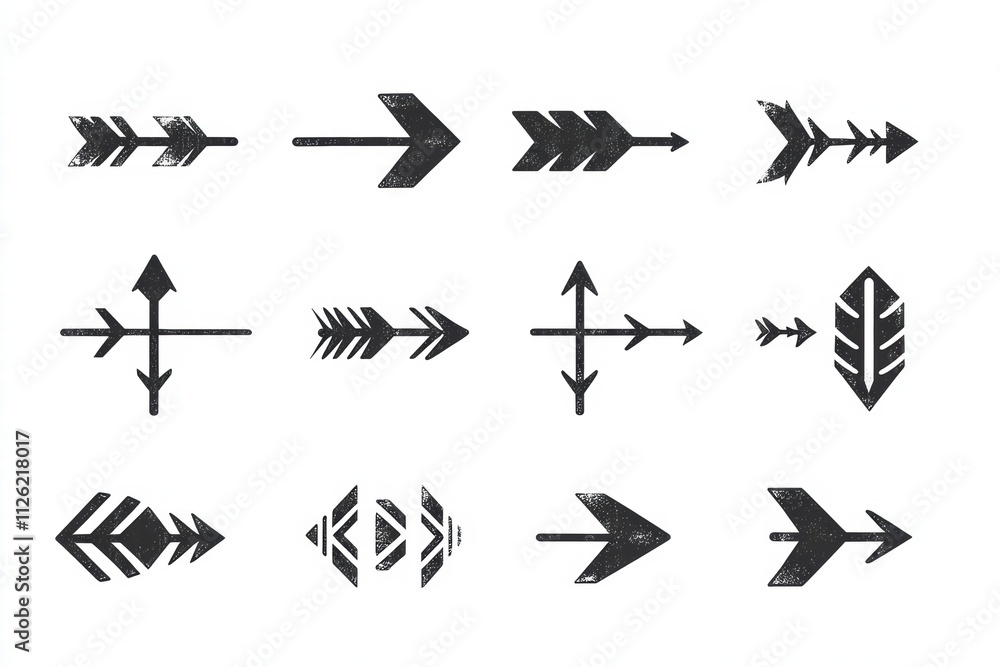 Unique set of black arrows in various styles suitable for design projects and illustrations Unique set of black arrows in various styles suitable for design projects and illustrations