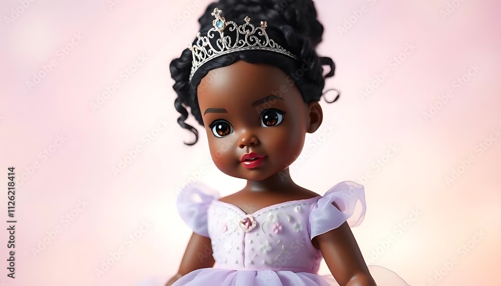 Adorable African American Princess Doll in a Lovely Pastel Purple Dress Adorable African American Princess Doll in a Lovely Pastel Purple Dress