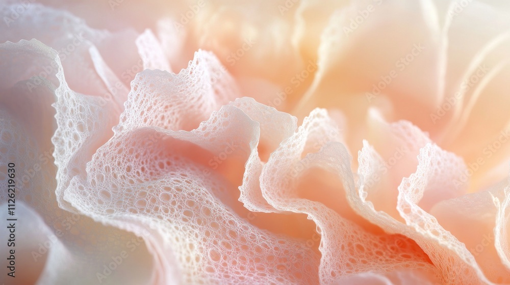 Delicate Peach Flower Petals Close Up View Delicate Peach Flower Petals Close Up View