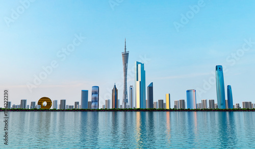 Skyline of Landmark Buildings in the Greater Bay Area of Guangdong Province, China photo