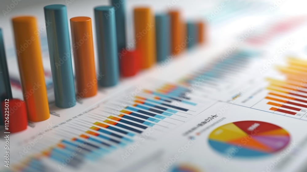 A stack of printed bar graphs and ter plots are seen in closeup symbolizing the tangible results obtained through data visualization and ysis. A stack of printed bar graphs and ter plots are seen in closeup symbolizing the tangible results obtained through data visualization and ysis.