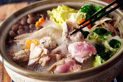 Salted chanko chicken and chicken ball nabe photo