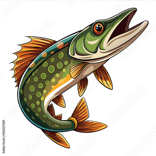 Pike Fish Vector Design