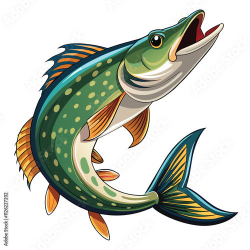 Pike Fish Vector Design
