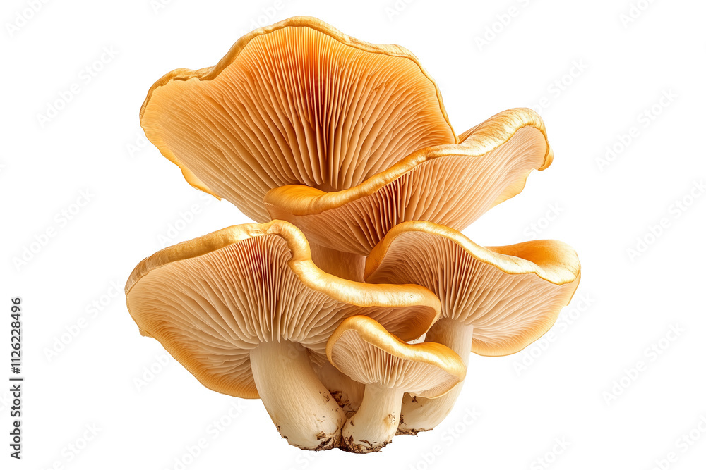 Orange cap chanterelle mushroom isolated on a white background. Orange cap chanterelle mushroom isolated on a white background.