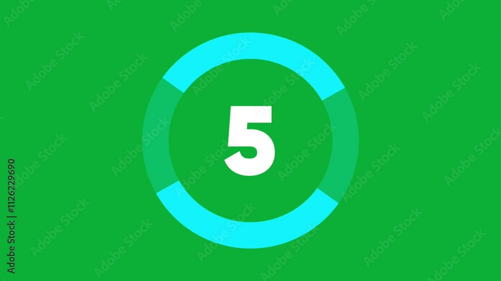 Circular 10 second countdown animation with modern design on green screen background Circular 10 second countdown animation with modern design on green screen background