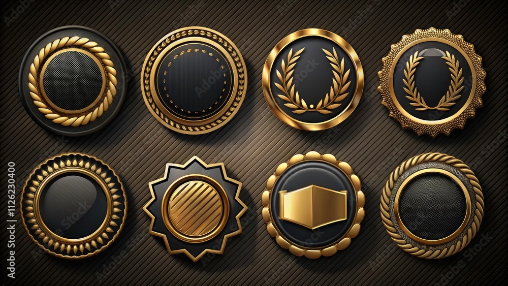 Premium Black Gold Badges Collection: High-Resolution Images of Elegant Awards & Emblems Premium Black Gold Badges Collection: High-Resolution Images of Elegant Awards & Emblems