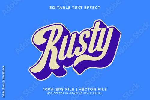 3D Editable vector text effect in Retro or Vintage style