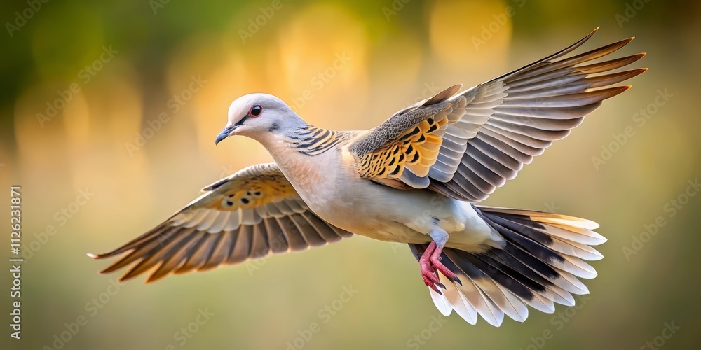 Flying Turtle Dove, Streptopelia decaocto, Minimalist Bird Photography, Wildlife Image, Nature, Avian Flight Flying Turtle Dove, Streptopelia decaocto, Minimalist Bird Photography, Wildlife Image, Nature, Avian Flight