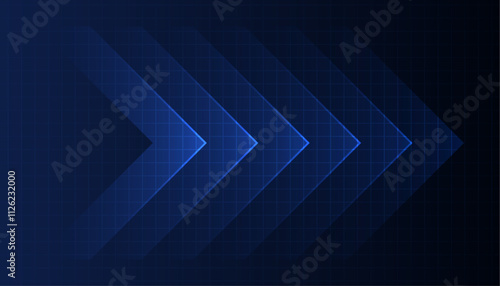 blue glowing arrow light background. Future digital growth technology