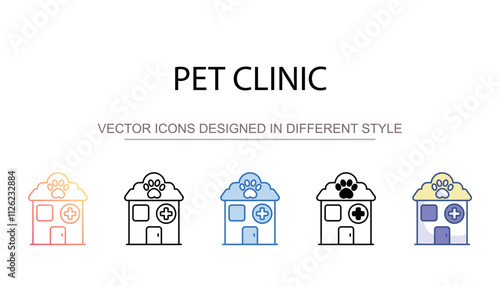 Pet clinic icon design with white background stock illustration