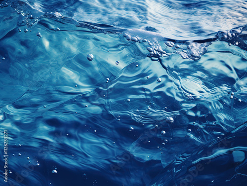 Gorgeous Bright blue ocean with smooth wave background
