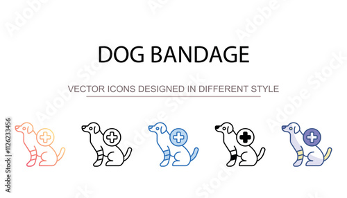 Dog bandage icon design with white background stock illustration