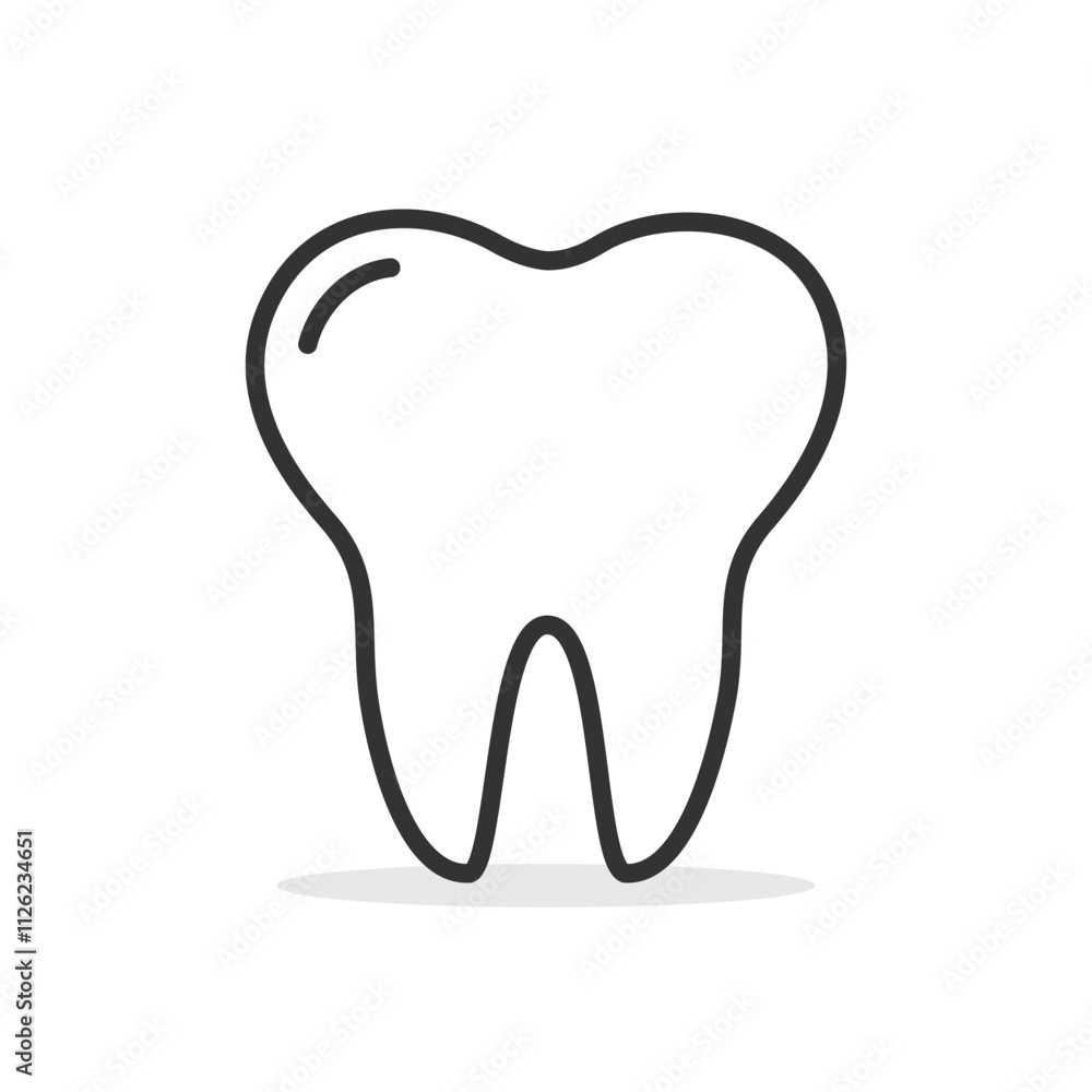 Outline tooth icon isolated vector illustration. Outline tooth icon isolated vector illustration.
