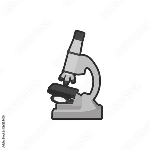 microscope flat icon vector illustration, School Supplies and classroom themes